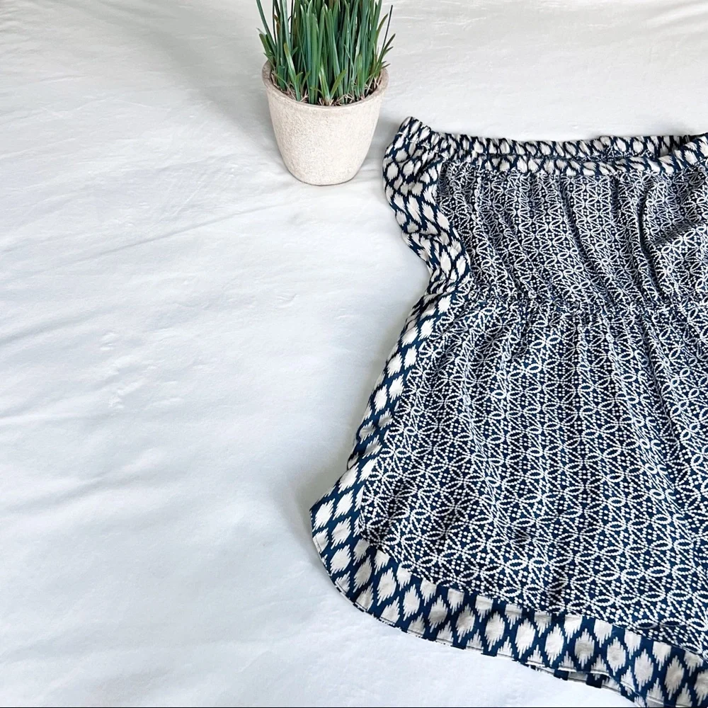 SOLD. ANGIE Medium Blue Boho Strapless Romper - Picture 10 of 13